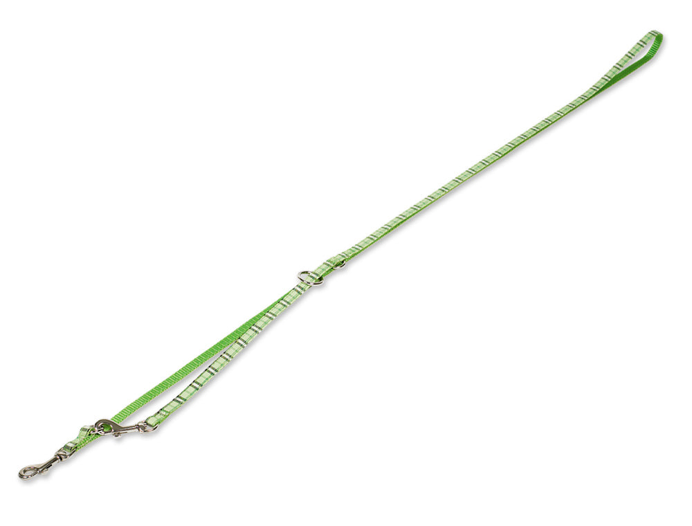 Führleine Tartan grün 3-fach verstellbar 2 m lang