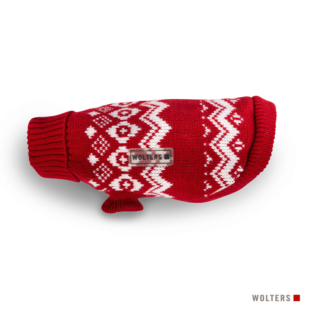 Norweger Pullover rot-weiß
