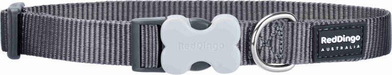 Red Dingo Halsband XS, 20-32cm, cool grey
