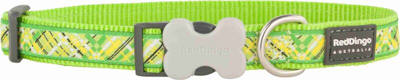 Red Dingo Halsband XS, 20-32cm,Flanno Lime Green