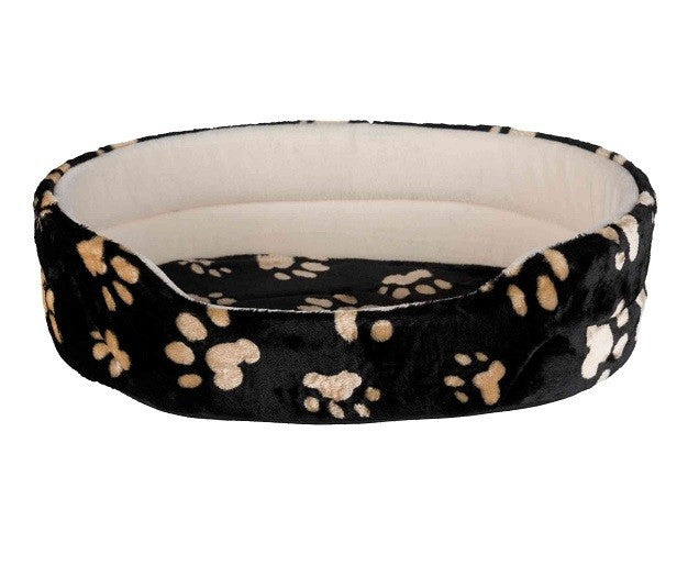 Bett Charly 43 × 38 cm, schwarz mit Pfoten