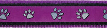 Lade das Bild in den Galerie-Viewer, Red Dingo Halsband XS, 20-32cm, Pawprints Purple

