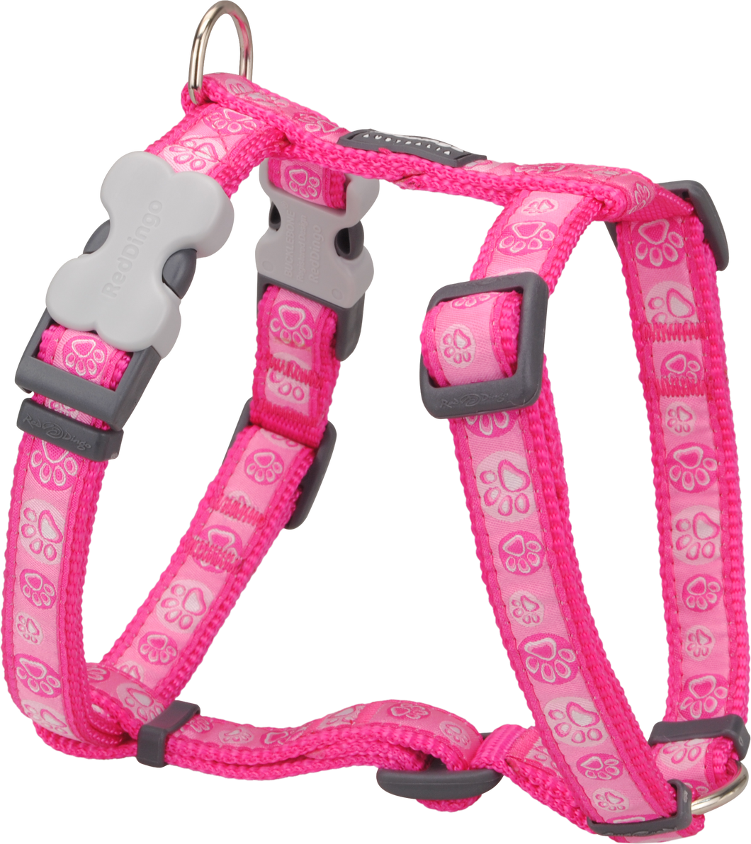 Red Dingo Geschirr XS 30-44 cm  Paw Impressions Hot Pink