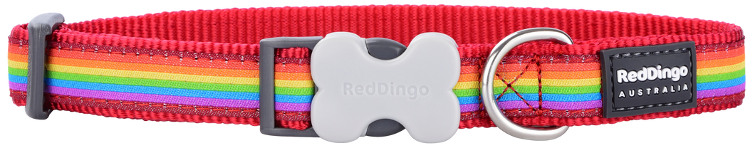 Red Dingo Halsband XS, 20-32cm Rainbow red